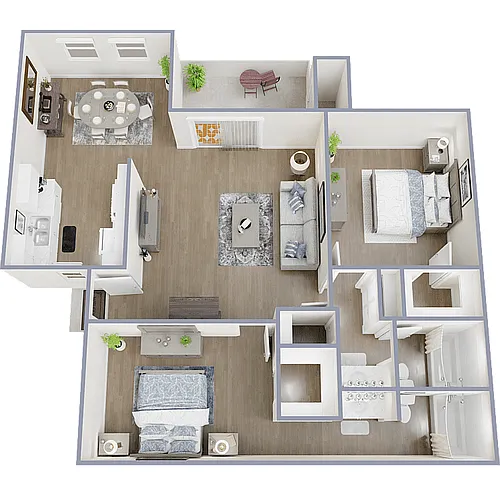 Floor plan Two Bedroom Two Bathroom