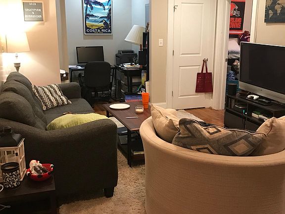 Living room with small alcove (perfect for office)