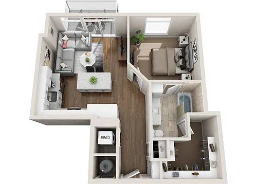 Floor plan 1BR/BA A1B