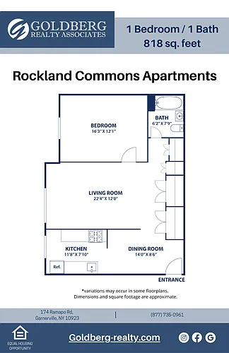Floor plan One Bedroom One Bath