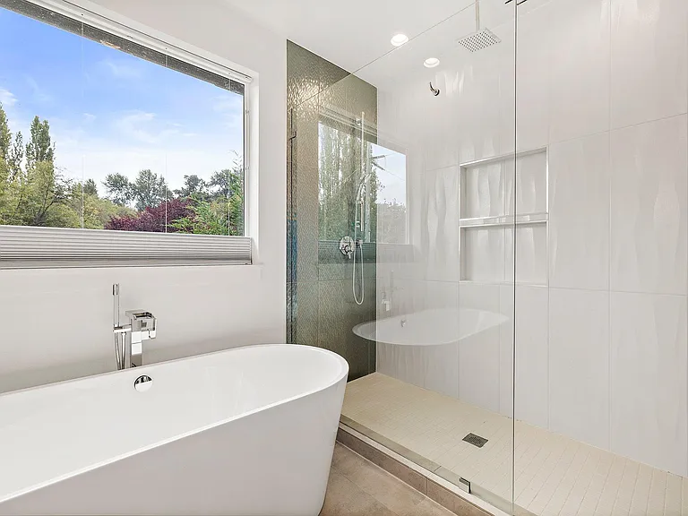Primary shower and bathtub