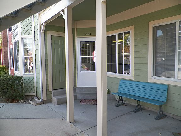 Front door with bench