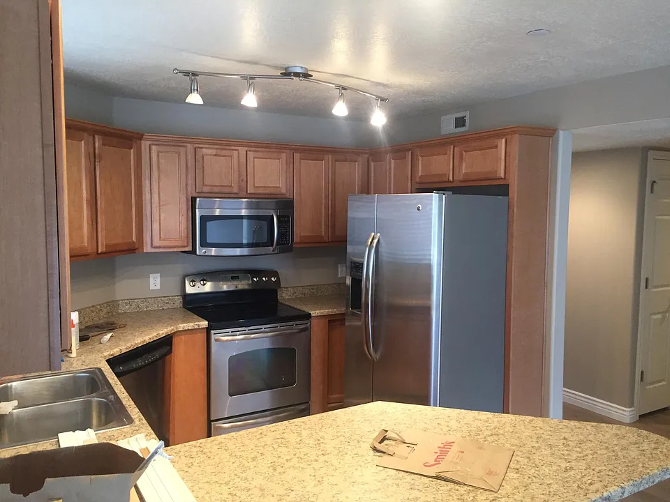 Kitchen - open floorplan to living room