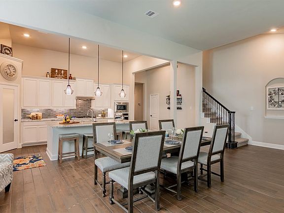 Formal dining room and kitchen combination.