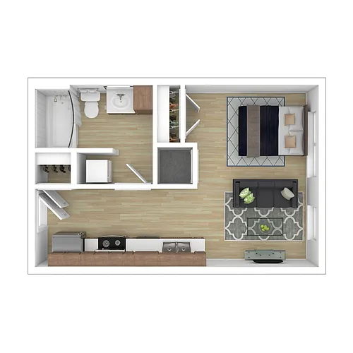Floor plan Studio Workforce Housing Unit*