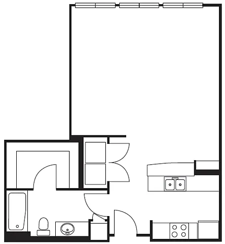 Floor plan S13 0 Bed 1 Bath