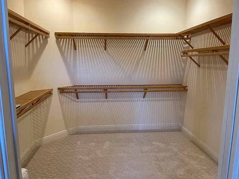 Spacious walk in closets.
