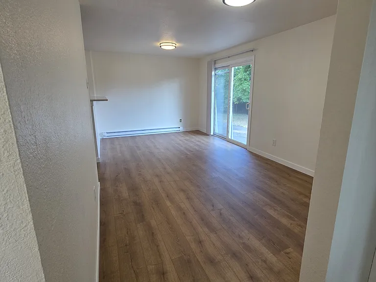 Here is the family area that is off of the kitchen with access to the oversized back yard