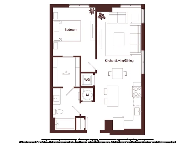 Floor plan 1 Bed - 1 Bath | a03