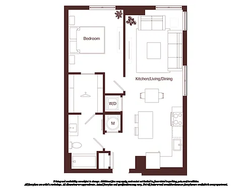Floor plan 1 Bed - 1 Bath | a03