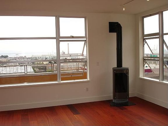 Bay View, Fireplace from Living Room and Deck