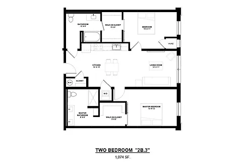 Floor plan 2 Bedroom Center