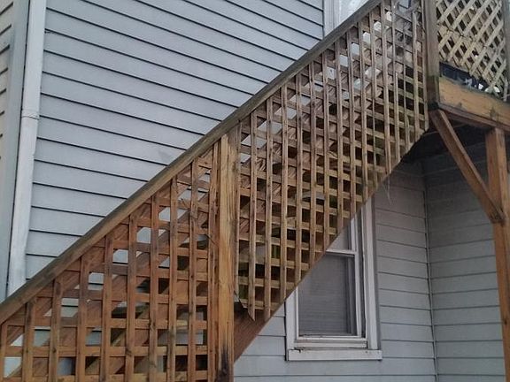 Entrance at rear of house