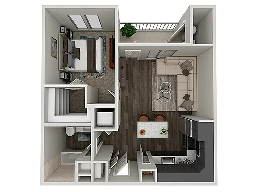 Floor plan 1X1-736