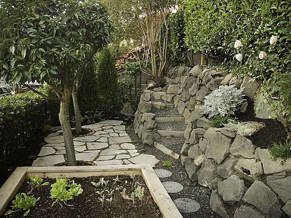 lower terrace with garden