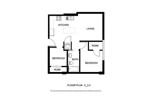 Floor plan One Bed Den