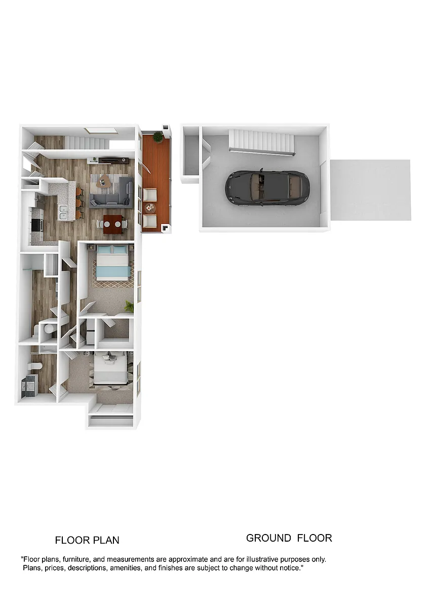 Floor plan B2 Southern - Two Bedroom, Two Bathroom w/Garage