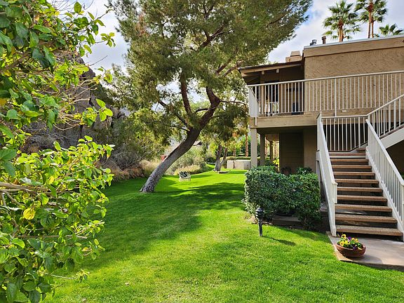 mountain view from the parking lot and front entry way