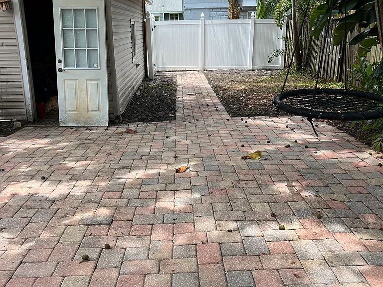 Backyard paved, detached garage (new door has been put in)