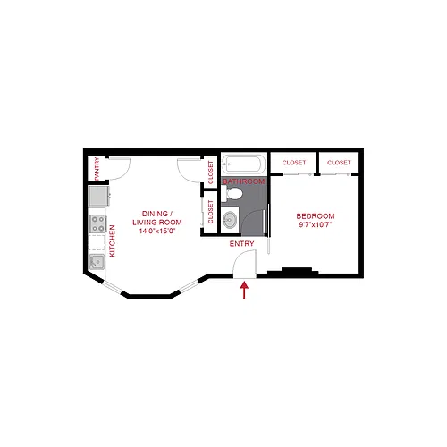 Floor plan 1153.A4 - One Bedroom