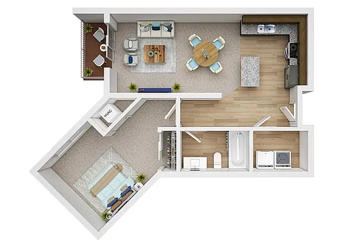 Floor plan 1X1 C