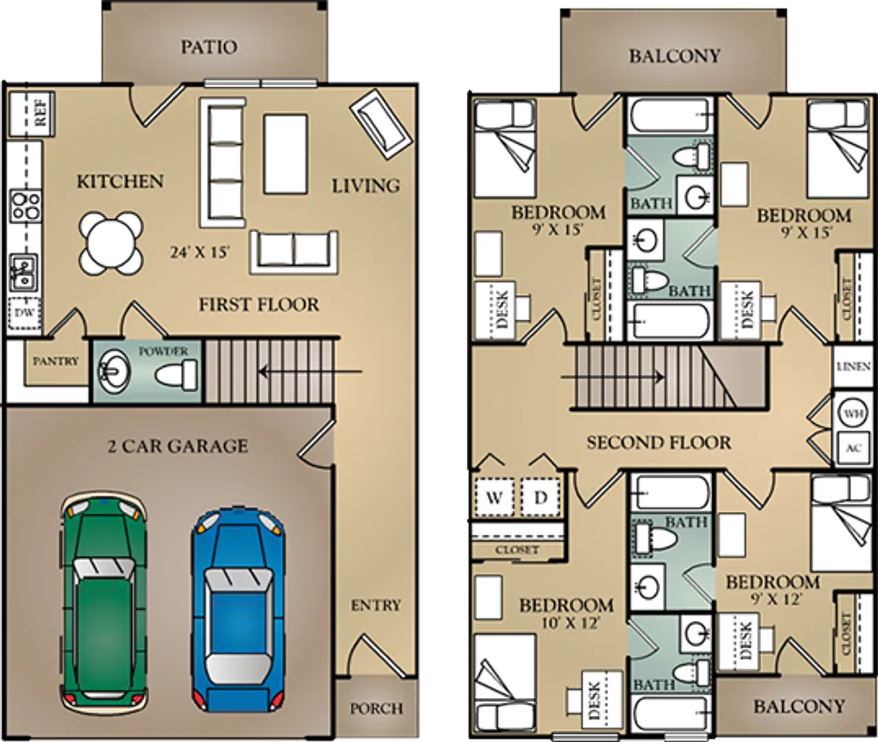 Modern 4BR/4.5BA Townhouse - Pool & Gym, Plus Two-Car Garage — Photo 3
