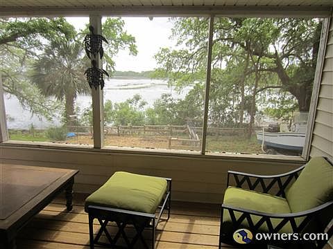 screen porch with marsh view