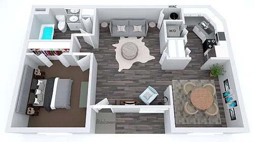 Floor plan The Breeze | 1 Bed | 1 Bath