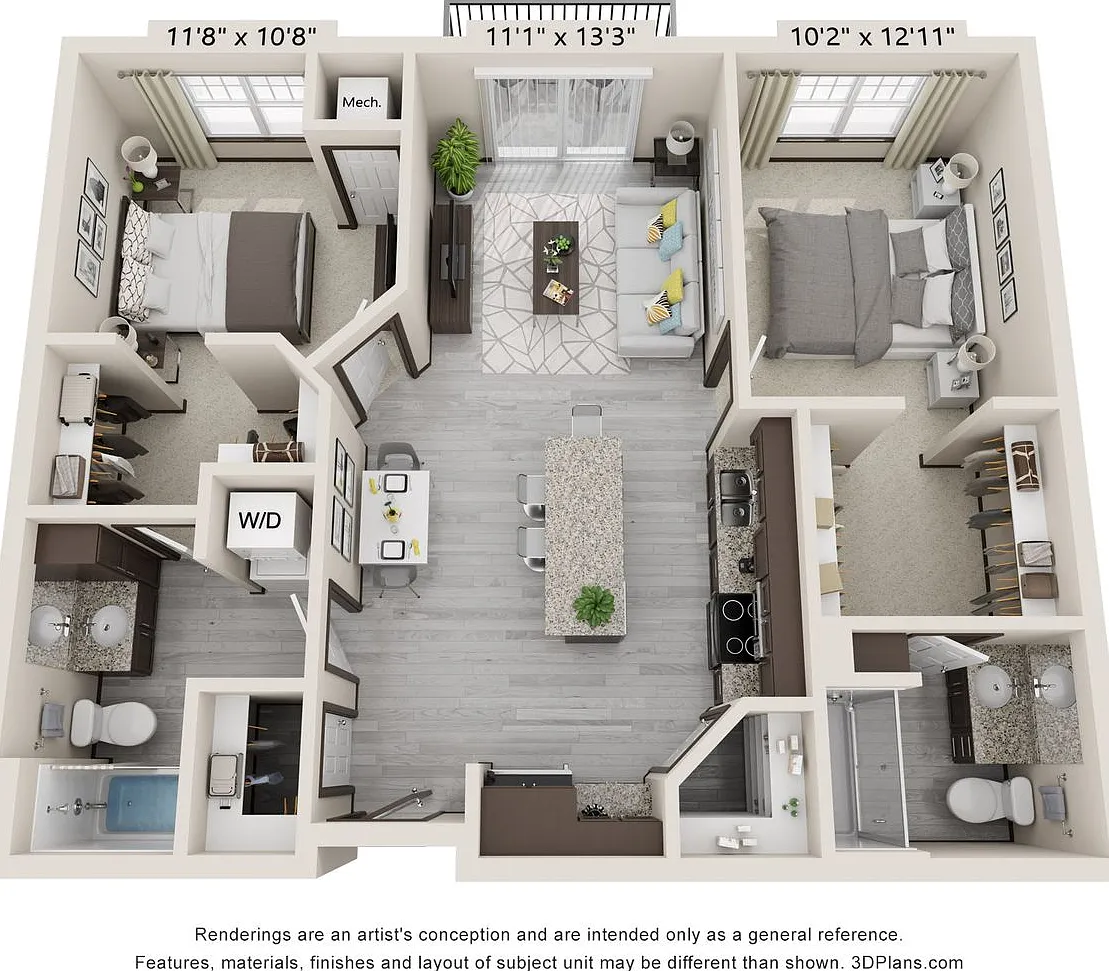 2 Bdrm/2 Bath Apartment w/Balcony — Photo 1