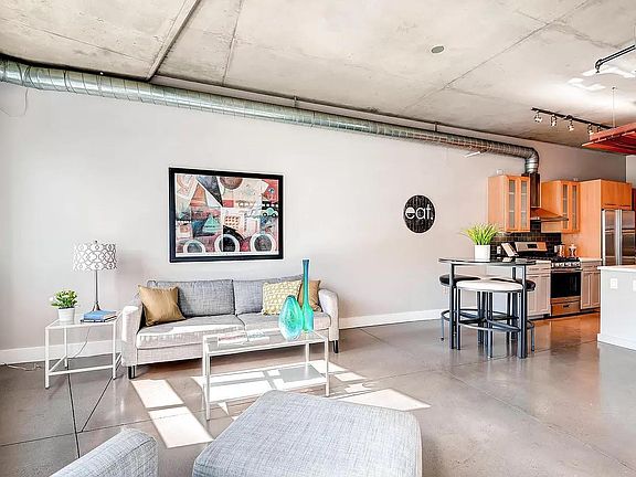 Living room with space for dining table