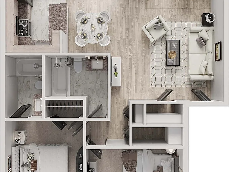 2x2 | 2-Bedroom Floorplan 2x2 | 2-Bedroom Floorplan