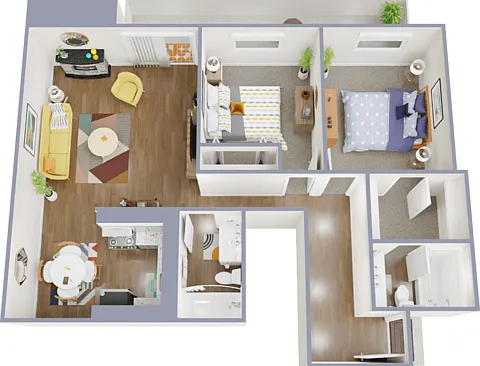 Two bedroom, two bath, 1,191 square feet Two bedroom, two bath, 1,191 square feet