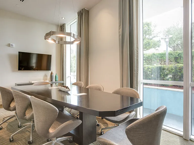 The private conference room makes it easy to work from home