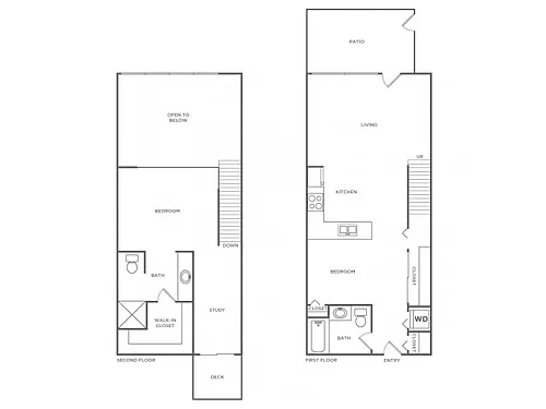 Floor plan Dual Story Loft - Sophisticated