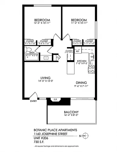 Floor plan Two Bedrooms One Bathroom