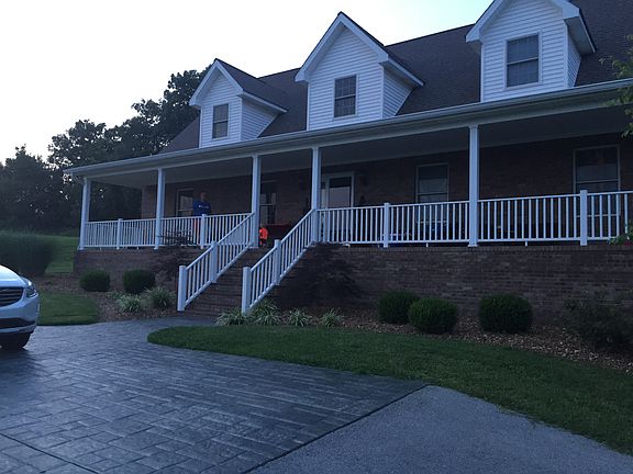 Stamped concrete at entrance