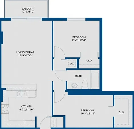B1 | 2 Bedrooms, 1 Bath B1 | 2 Bedrooms, 1 Bath