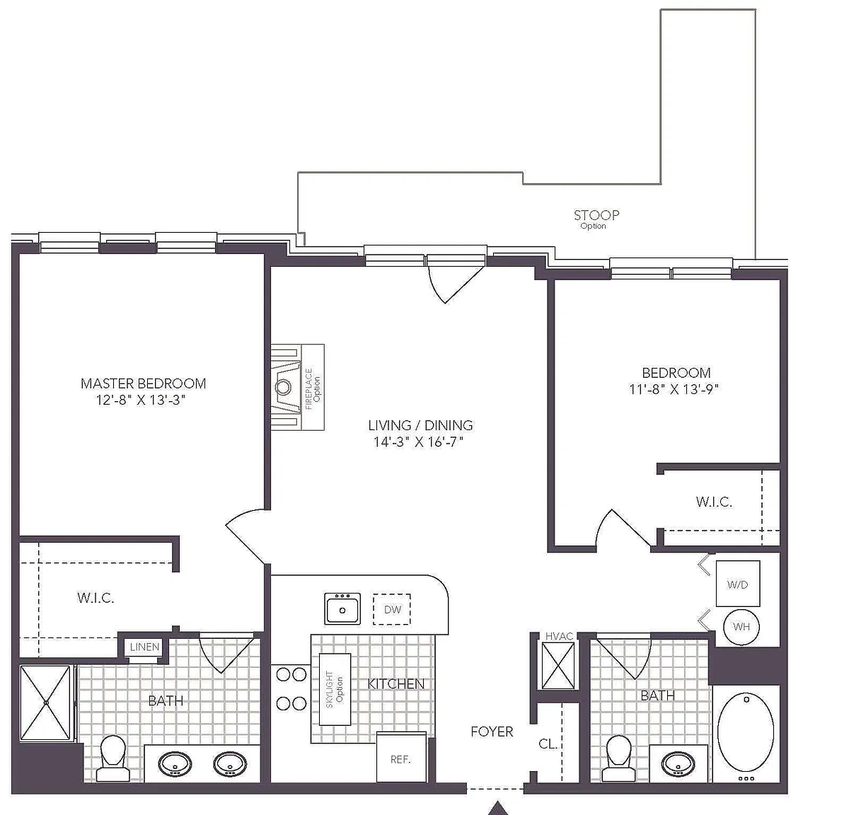 Floor plan 2 Bed/ 2 Bath