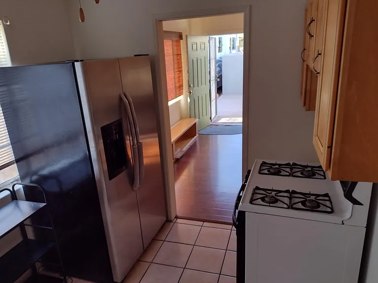 Kitchen stove and fridge