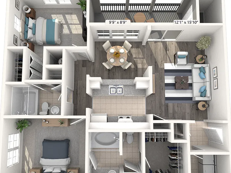 B2 - 2 BR, 2 BA, 1080 sf B2 - 2 BR, 2 BA, 1080 sf