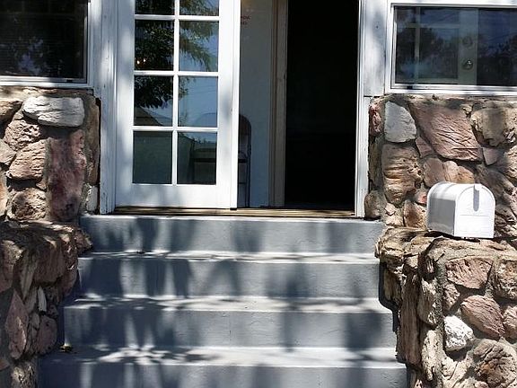 Front porch w/ french doors