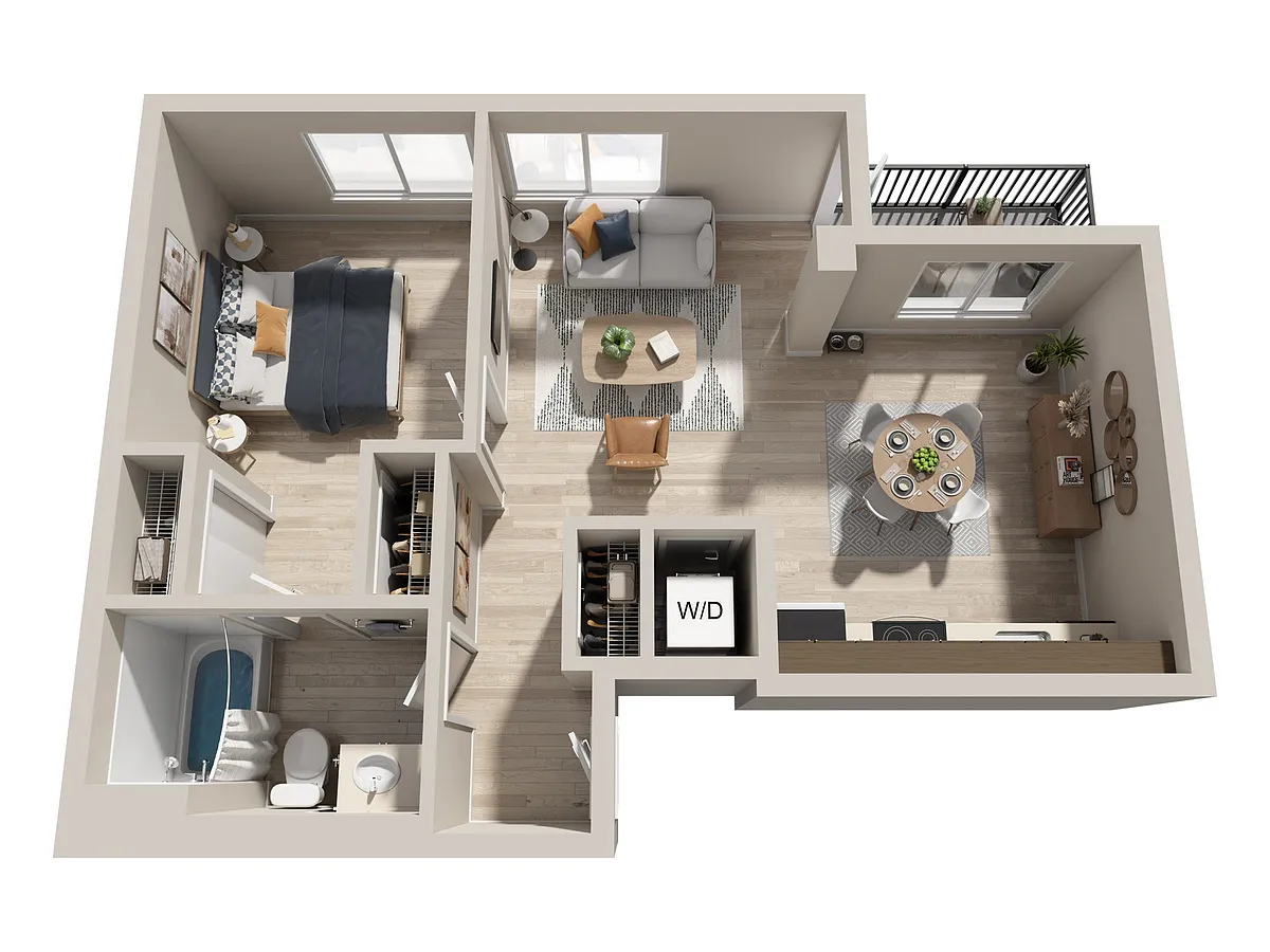 Floor plan 1bd 1ba G
