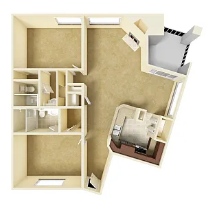 Floor plan 2x2c-P