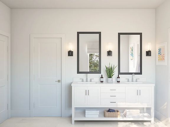 Primary bath with dual vanities