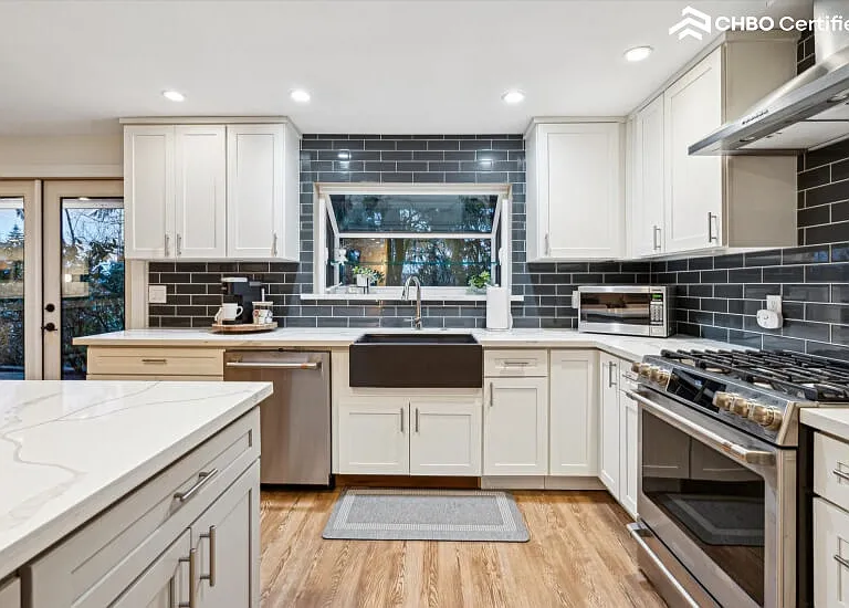 Enjoy private lot and sunsets from garden kitchen window