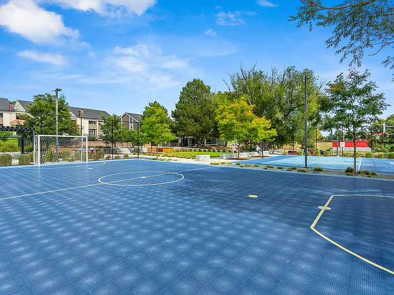 Play, practice, and compete on our community basketball and soccer courts