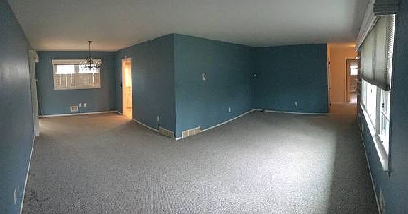 Living room and dining room