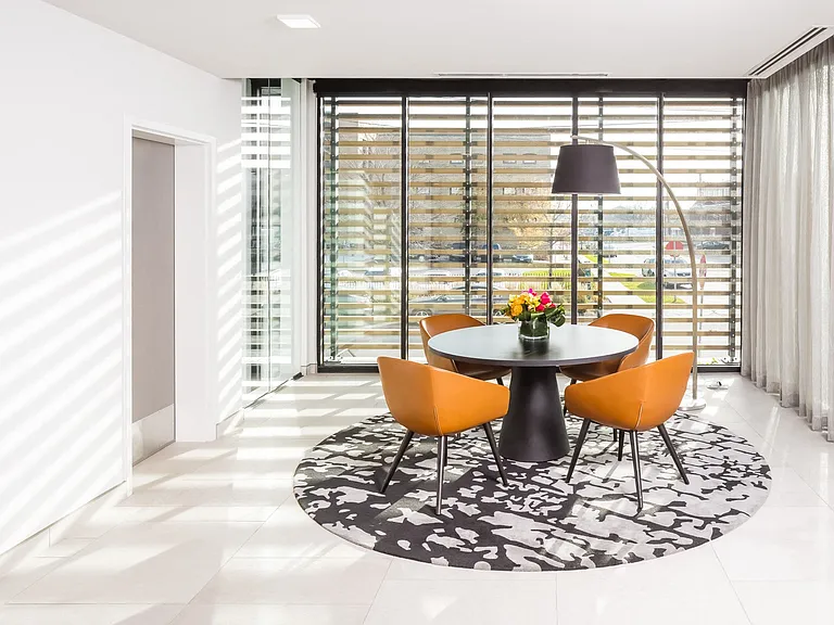 Reception area for waiting for your Uber or Lyft