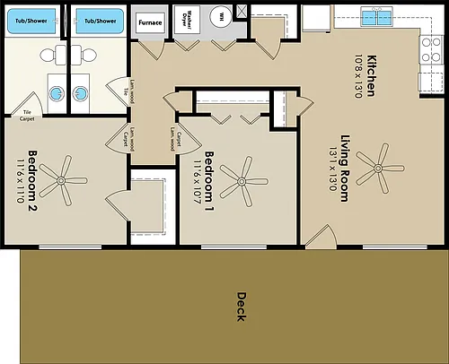 Floor plan 2x2 Drift - 660 Bldg