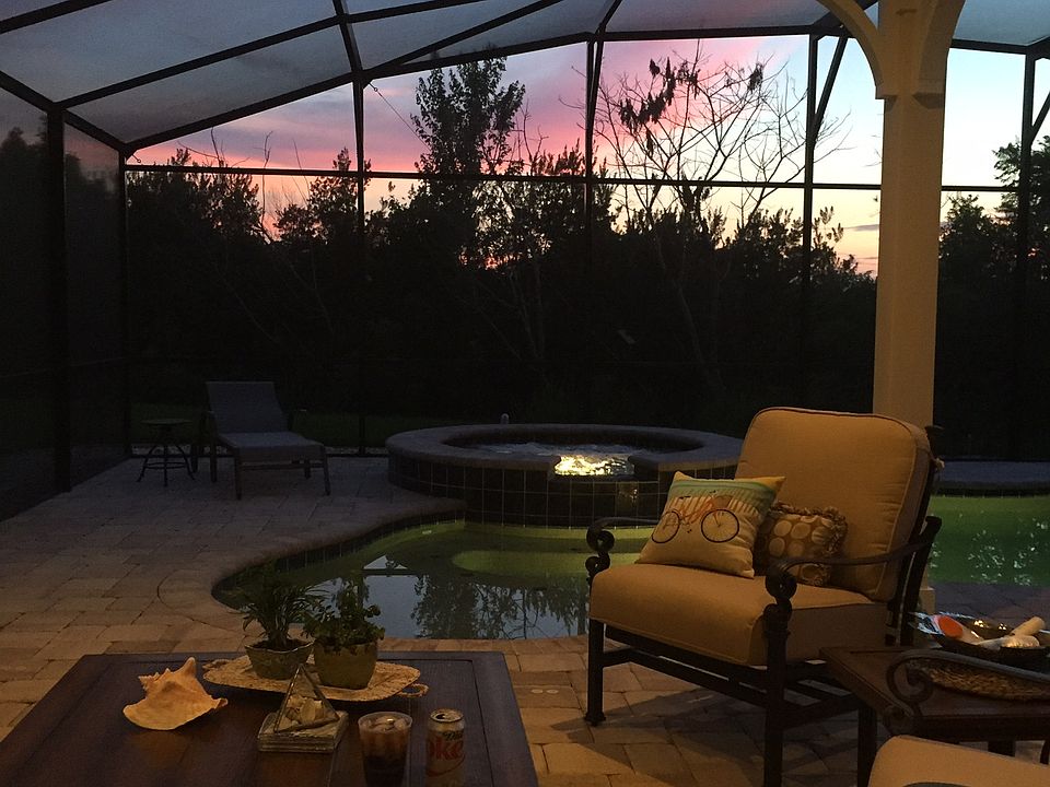 Poolside sunset